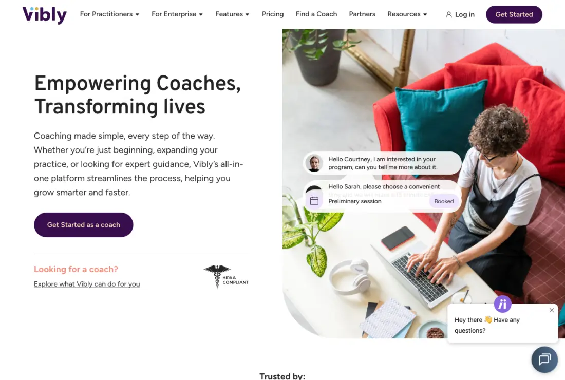 Vibly home page, captured 22–23 September 2026
