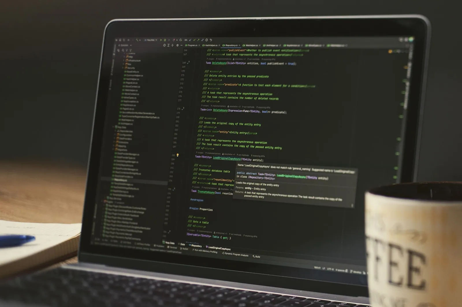 Coaching software shown on a laptop